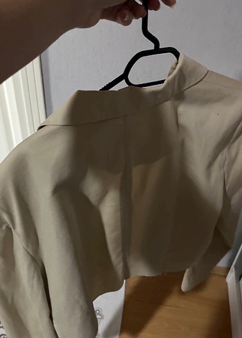 Bej Kadın Süet Mini Blazer - Görsel 3