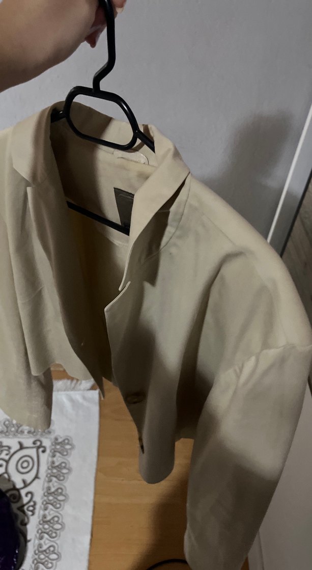 Bej Kadın Süet Mini Blazer - Görsel 4