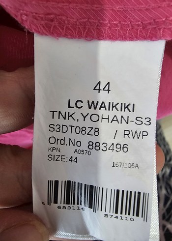 LC Waikiki Düğmeli Pembe Uzun Tunik