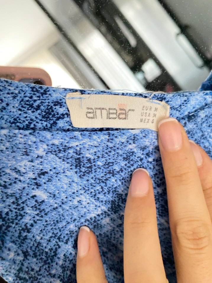 Mavi Desenli Dantelli Kolsuz Tulum - Görsel 4