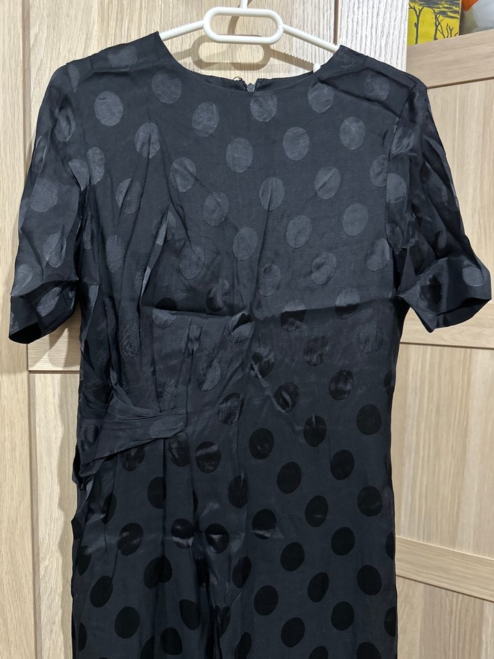 Mango marka Siyah parlak Puantiyeli elbise - Görsel 2