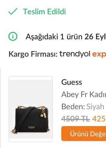 Guess GUESS Siyah Deri Zincir Detaylı Çanta