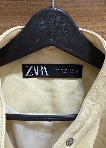 Zara Beyaz Deri Biker Ceket - Görsel 4