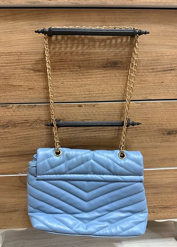 Mavi Zincir Detaylı Deri Kadın Çanta - Görsel 3