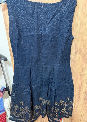 Nakışlı Lacivert Bohem Mini Elbise - Görsel 2