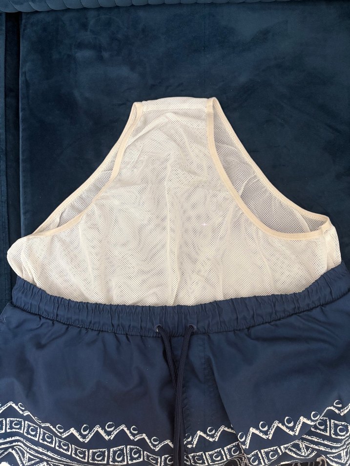 AVVA Erkek Lacivert Desenli Kısa Bağcıklı Deniz Şortu - Görsel 5