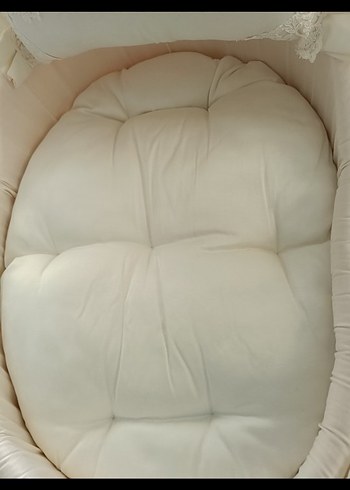 Beyaz Nakışlı Bebek Sepeti Mavi Fiyonk Detaylı - Görsel 4