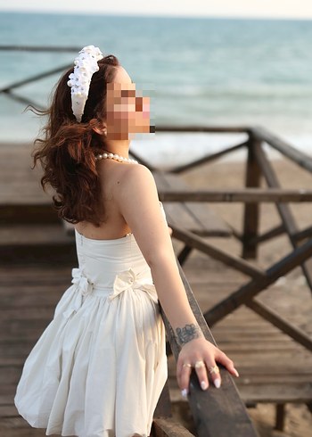s Beden Beyaz Straplez Mini Balon Elbise