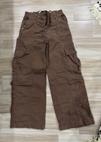 Kahverengi Rahat Kesim Kadın Kot Pantolon