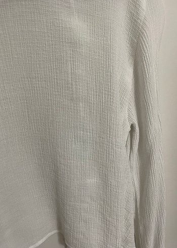 Zara Nakışlı Bohem Uzun Kollu Keten Gömlek - Görsel 3