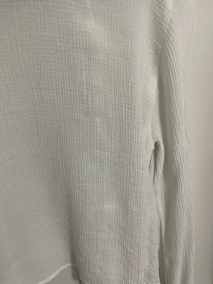 Zara Nakışlı Bohem Uzun Kollu Keten Gömlek - Görsel 3