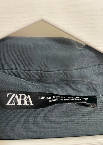 Zara Gri Düğmeli Kadın Gömlek - Görsel 3