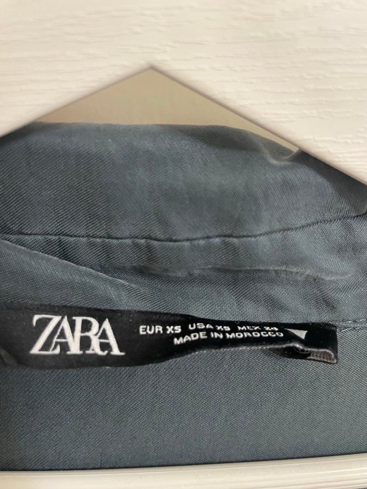 Zara Gri Düğmeli Kadın Gömlek - Görsel 3