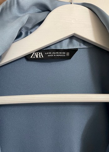 Zara Gri düğmeli saten gömlek xs / s beden uyumlu - Görsel 4
