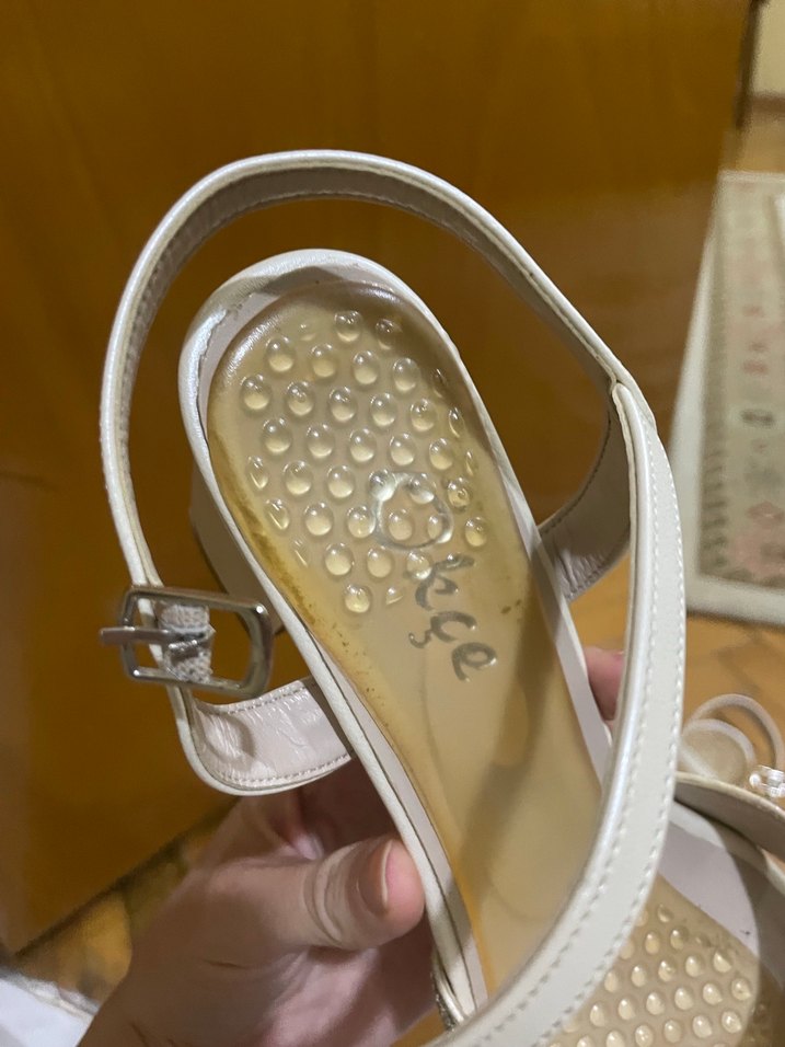 Gelin ayakkabısı İnci İşlemeli Beyaz Topuklu - Görsel 4