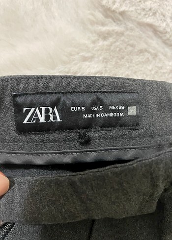 Zara Kadın Kumaş Pantolon Fermuarlı Cepli - Görsel 3
