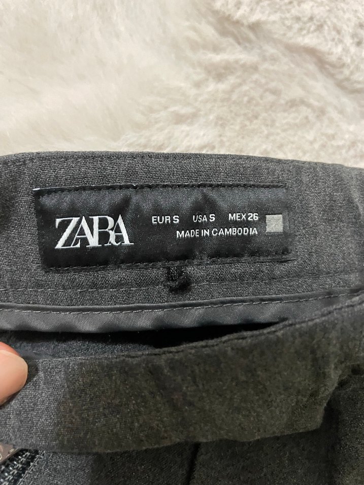 Zara Kadın Kumaş Pantolon Fermuarlı Cepli - Görsel 3