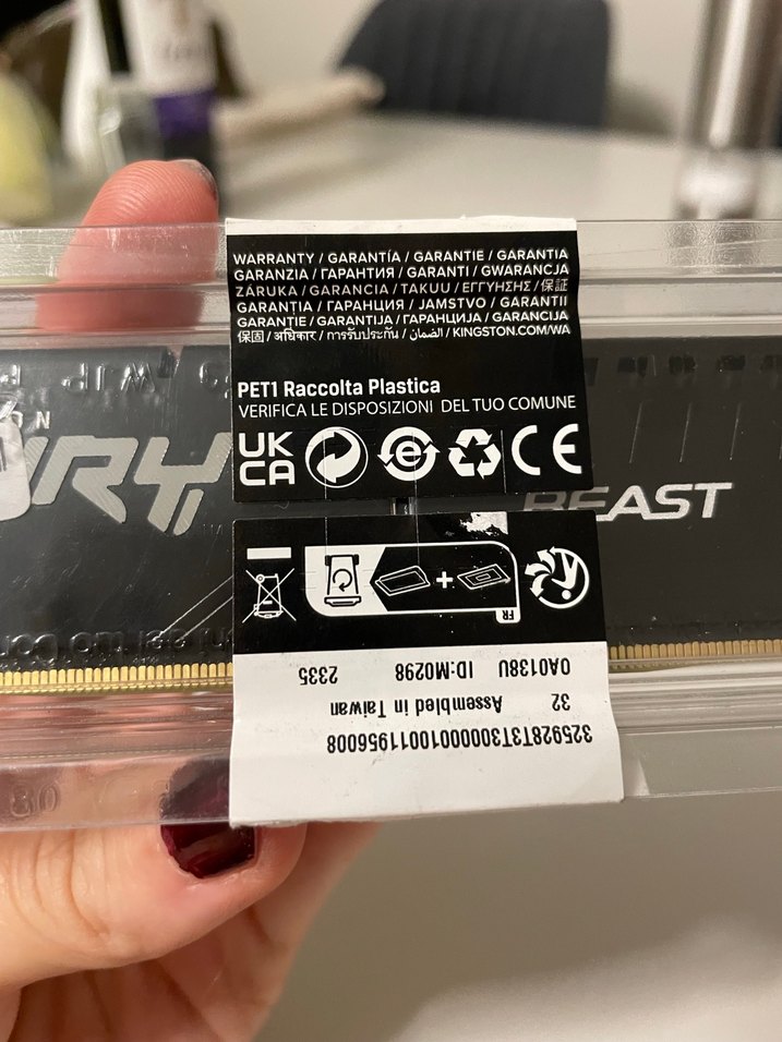 Kingston Fury XMP(2 adet mevcuttur) 8GB DDR 5 6000 MHz  CL 40 - Görsel 2