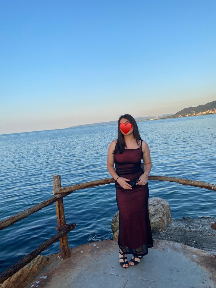 Bordo ince askılı elbise - Görsel 3