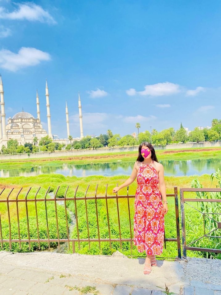 Renkli Etnik Desenli Askılı Uzun Elbise - Görsel 2