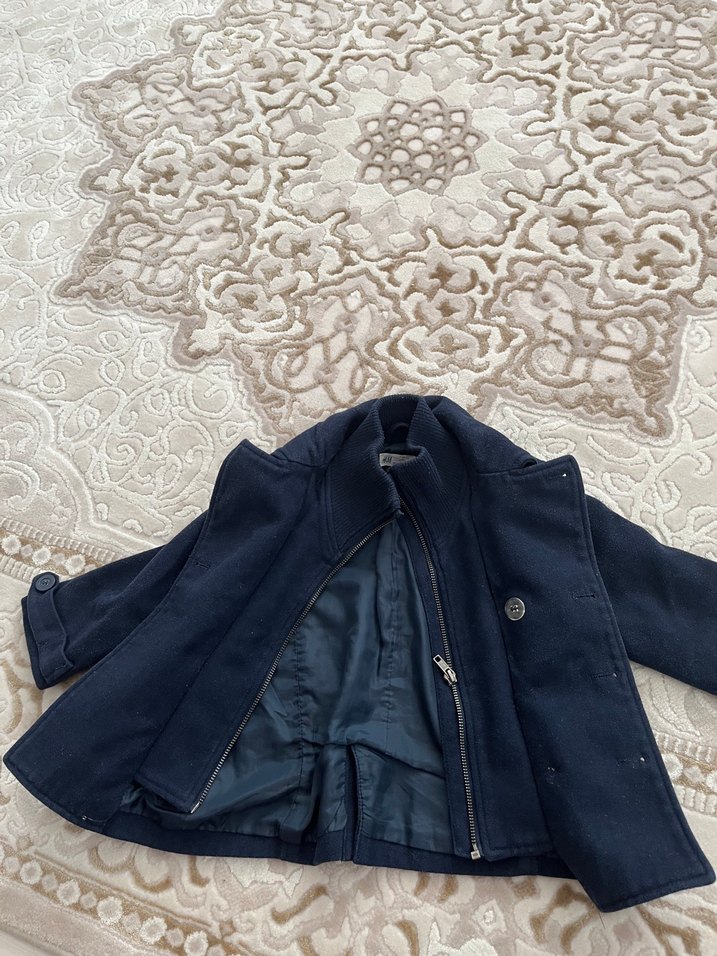 Düğmeli Lacivert Erkek Çocuk Kaban - Görsel 2