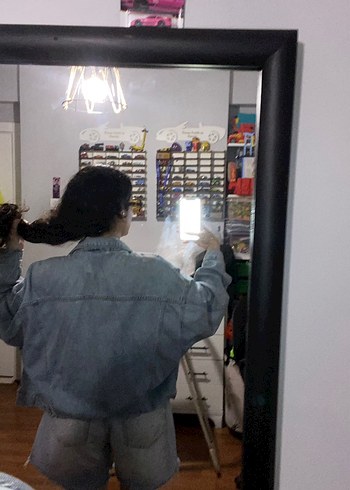 LC Waikiki Kadın Mavi Oversize Denim Ceket