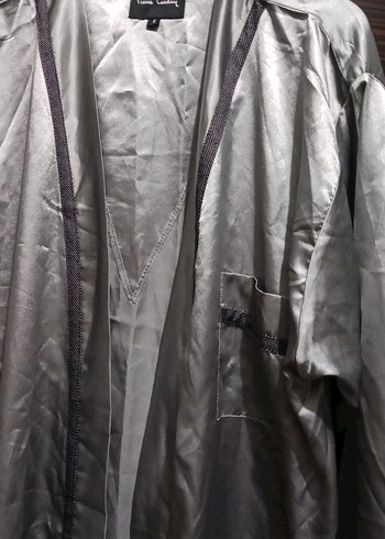 Gri Midi Kadın  erkek Salaş sabahlık  sıfır ürün - Görsel 5