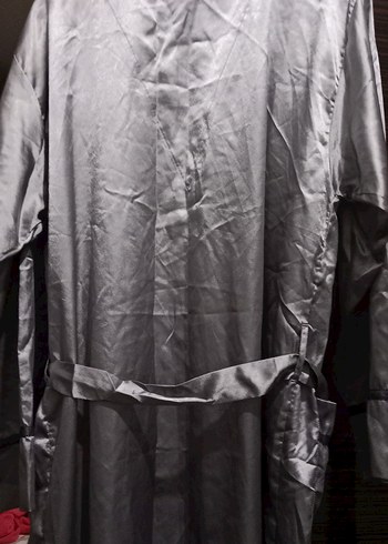 Gri Midi Kadın  erkek Salaş sabahlık  sıfır ürün - Görsel 9