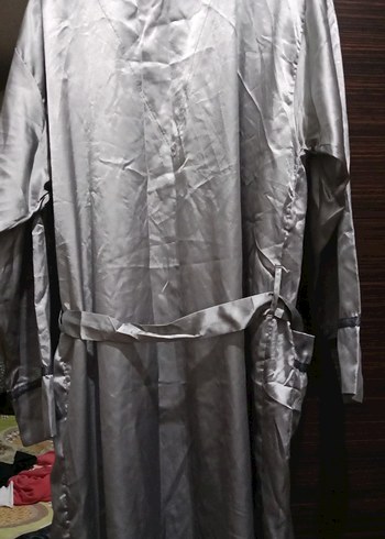 Gri Midi Kadın  erkek Salaş sabahlık  sıfır ürün - Görsel 7