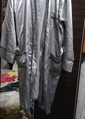 Gri Midi Kadın  erkek Salaş sabahlık  sıfır ürün - Görsel 3