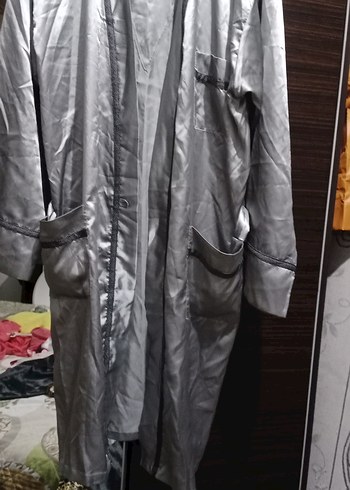 Gri Midi Kadın  erkek Salaş sabahlık  sıfır ürün - Görsel 4