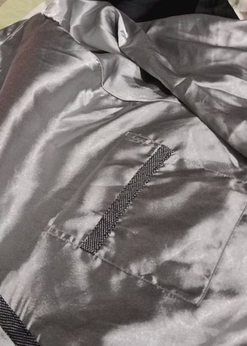 Gri Midi Kadın  erkek Salaş sabahlık  sıfır ürün - Görsel 12