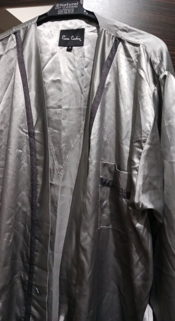 Gri Midi Kadın  erkek Salaş sabahlık  sıfır ürün - Görsel 5