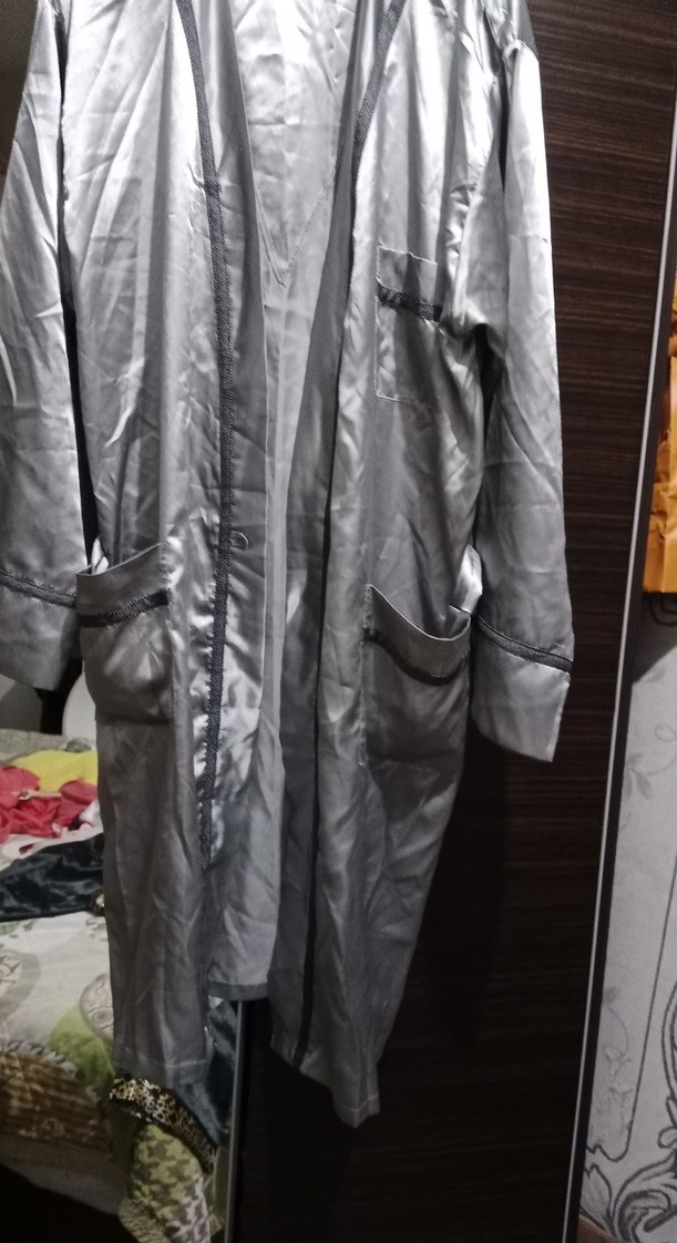 Gri Midi Kadın  erkek Salaş sabahlık  sıfır ürün - Görsel 4