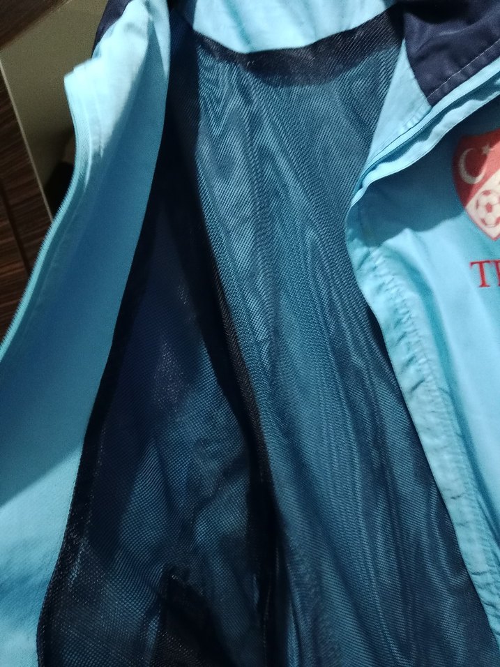 Erkek Mavi Rahat Kesim Kapüşonlu Yağmurluk - Görsel 2