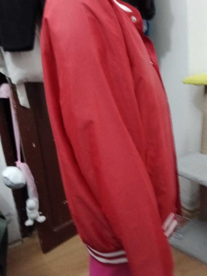 Düğmeli Kırmızı  Ceket - Görsel 5