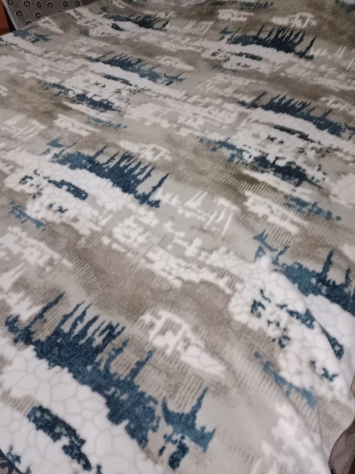 Gri Modern Baskılı Halı 2 adet 162x173cm - Görsel 3