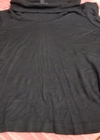 Siyah Kısa Kollu Balıkçı Yaka Hamile Bluzu - Görsel 4