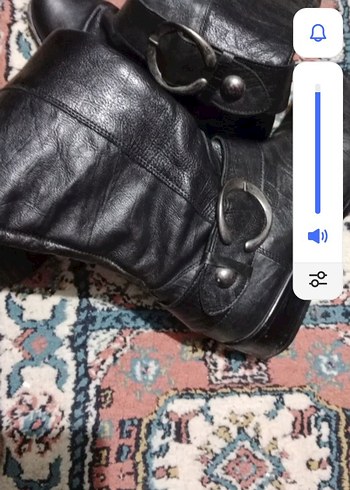 Kadın Siyah Deri Dizüstü Tokalı Bot - Görsel 5