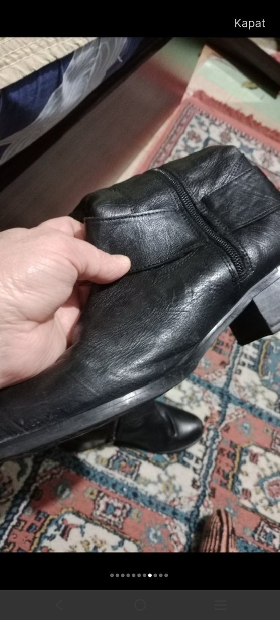 Kadın Siyah Deri Dizüstü Tokalı Bot - Görsel 4