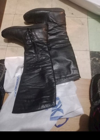 Siyah Tokalı Dizüstü İnce Topuklu Çizme - Görsel 4