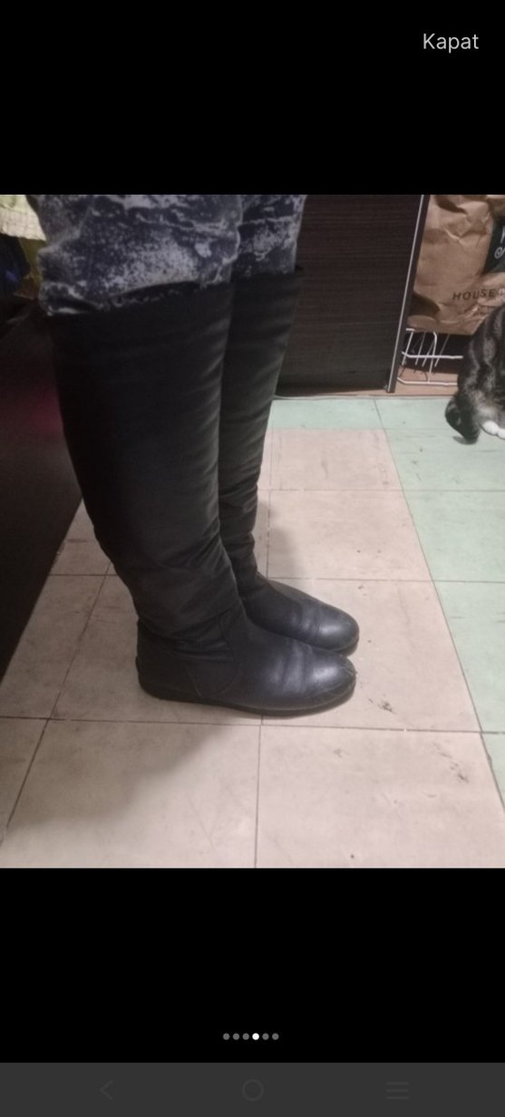 Siyah Tokalı Dizüstü İnce Topuklu Çizme - Görsel 3