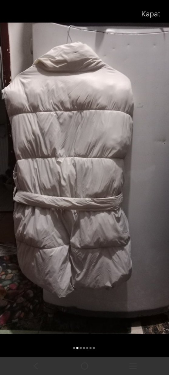 Beyaz Kemerli Midi Kadın Yelek - Görsel 2