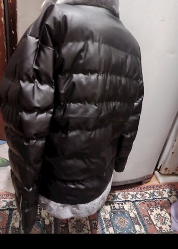 Düğmeli Siyah Deri Kadın Ceket - Görsel 4