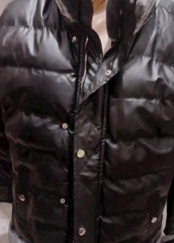 Düğmeli Siyah Deri Kadın Ceket - Görsel 6