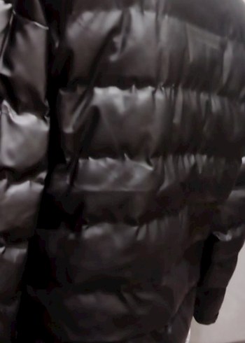 Düğmeli Siyah Deri Kadın Ceket - Görsel 8