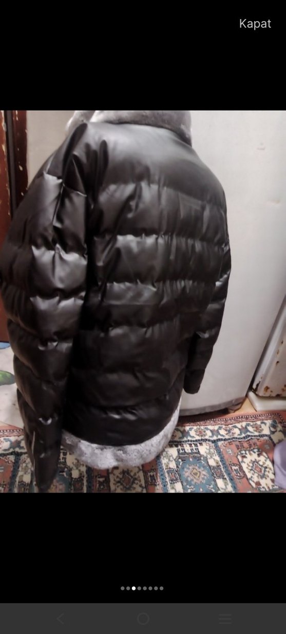 Düğmeli Siyah Deri Kadın Ceket - Görsel 4