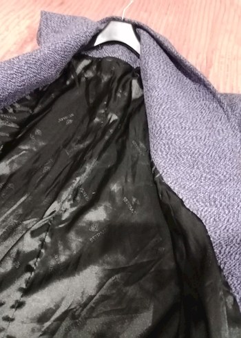 Gri Uzun Örgü Kadın Yün Kaban - Görsel 4