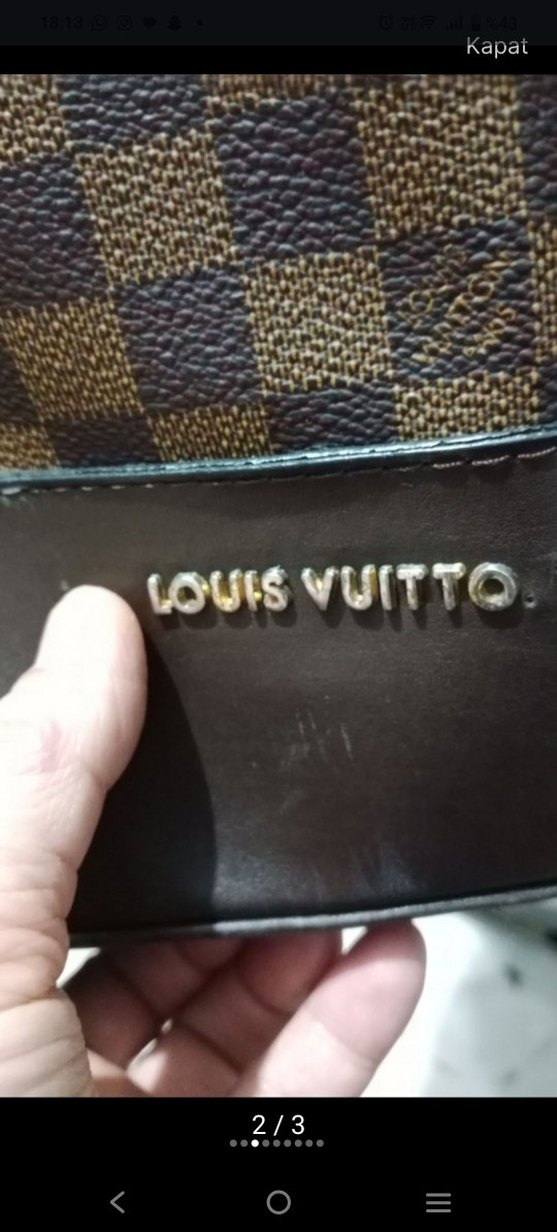 Kahverengi Deri Kareli Kadın Çanta - Görsel 2