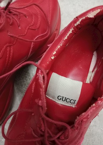 Kırmızı Gucci Platform Topuklu Spor Ayakkabı - Görsel 3